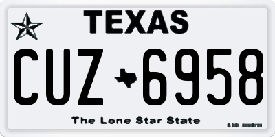 TX license plate CUZ6958