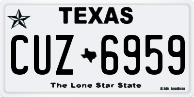 TX license plate CUZ6959