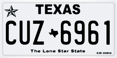 TX license plate CUZ6961