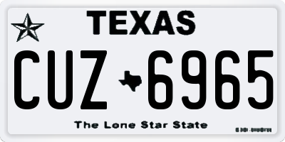 TX license plate CUZ6965