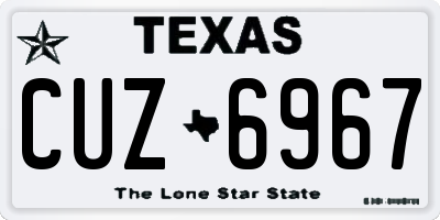TX license plate CUZ6967