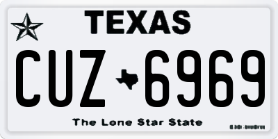 TX license plate CUZ6969