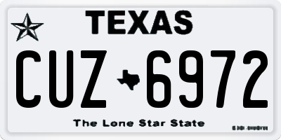 TX license plate CUZ6972