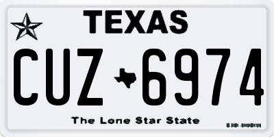 TX license plate CUZ6974