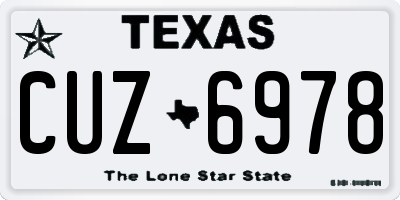 TX license plate CUZ6978