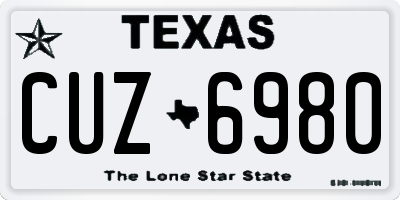 TX license plate CUZ6980