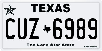 TX license plate CUZ6989