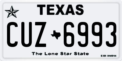TX license plate CUZ6993