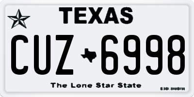TX license plate CUZ6998