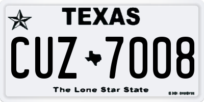 TX license plate CUZ7008