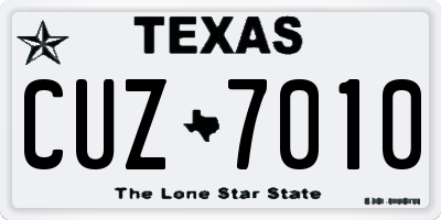 TX license plate CUZ7010