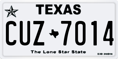 TX license plate CUZ7014