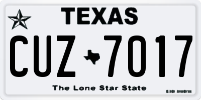TX license plate CUZ7017