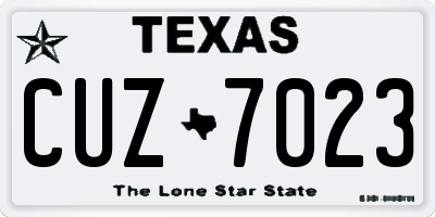 TX license plate CUZ7023