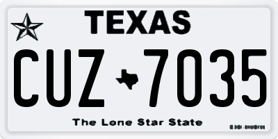 TX license plate CUZ7035