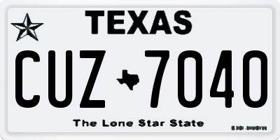 TX license plate CUZ7040