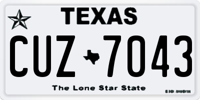 TX license plate CUZ7043