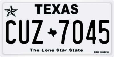 TX license plate CUZ7045