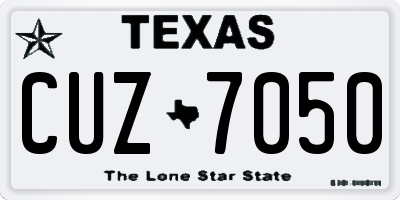 TX license plate CUZ7050