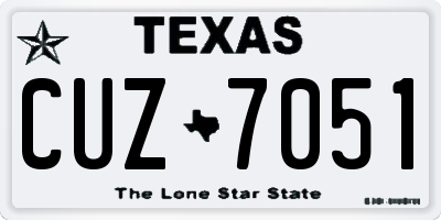 TX license plate CUZ7051
