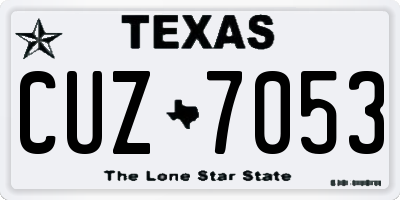 TX license plate CUZ7053