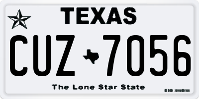 TX license plate CUZ7056