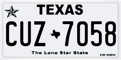 TX license plate CUZ7058