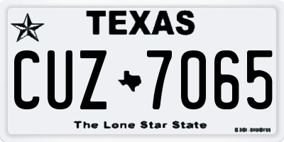 TX license plate CUZ7065