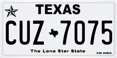 TX license plate CUZ7075