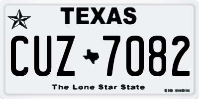 TX license plate CUZ7082