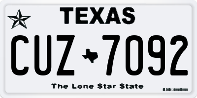 TX license plate CUZ7092