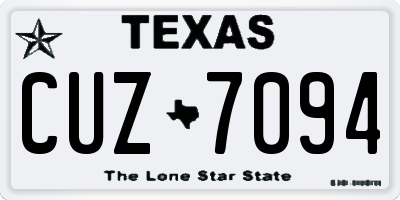 TX license plate CUZ7094