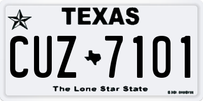 TX license plate CUZ7101