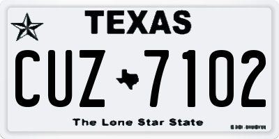 TX license plate CUZ7102
