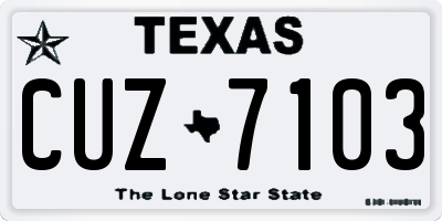 TX license plate CUZ7103