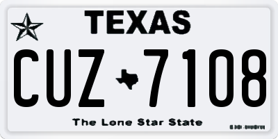 TX license plate CUZ7108