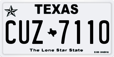 TX license plate CUZ7110