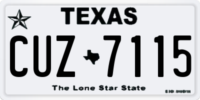 TX license plate CUZ7115