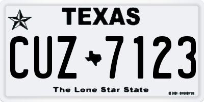 TX license plate CUZ7123