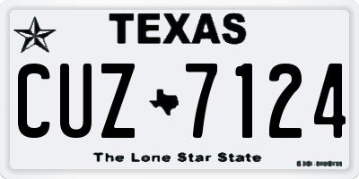 TX license plate CUZ7124