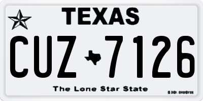 TX license plate CUZ7126