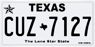 TX license plate CUZ7127