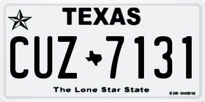 TX license plate CUZ7131