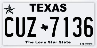 TX license plate CUZ7136