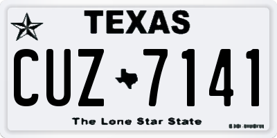 TX license plate CUZ7141