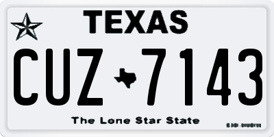TX license plate CUZ7143
