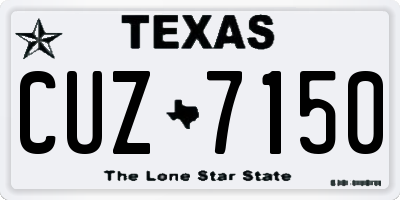 TX license plate CUZ7150