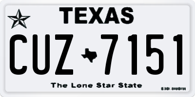 TX license plate CUZ7151