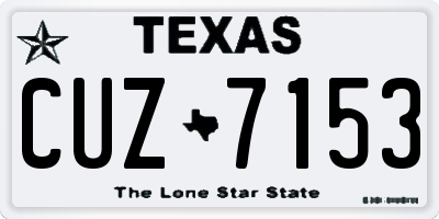 TX license plate CUZ7153
