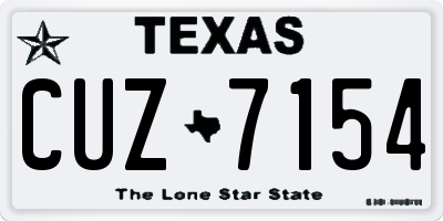 TX license plate CUZ7154